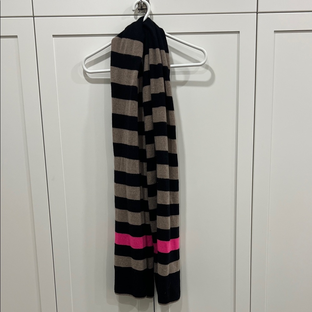Lisa Todd Navy and Pink Striped Scarf